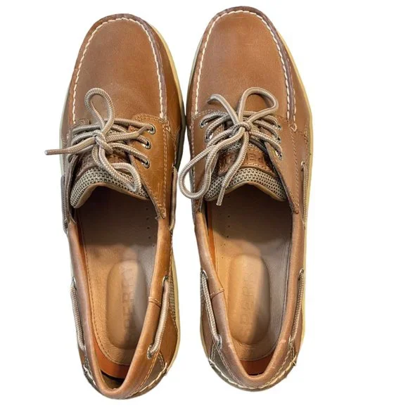 Men's Sperry Billfish 3-Eye Boat Shoe, Dark Tan, Size 12W, New in Box - Picture 5 of 11